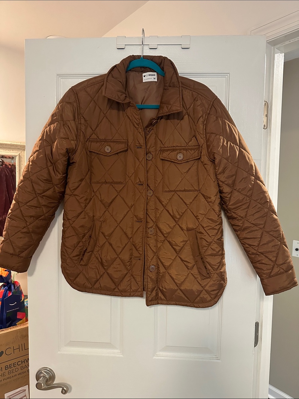 Women’s Quilted Puffer Jacket in Brown by CI Sono